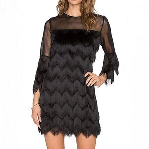 Alexis Xiomarra 3/4 Sleeve Fringe Dress in Black size XS